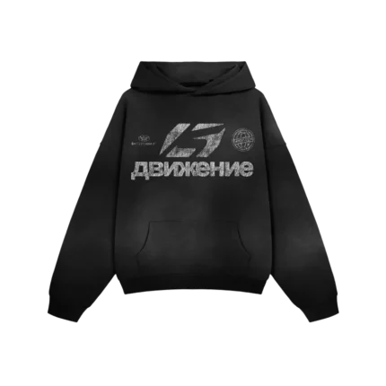 Black Washed Motion Hoodie